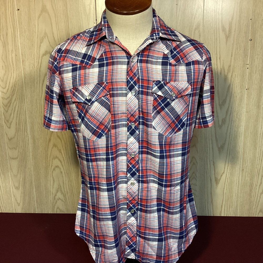 Youngbloods Plaid short sleeve Western shirt men’s size medium